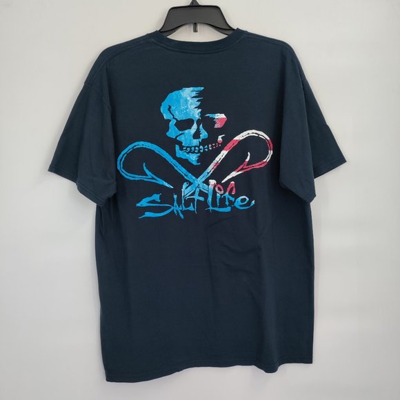 Salt Life Other - Salt Life Cotton Skull Hook Logo Crewneck Tees-Shortsleeve Top Large  Men Black